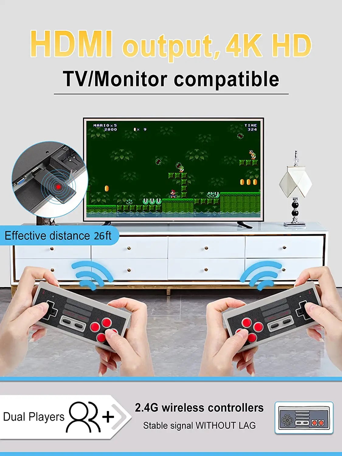 Retro Classic Mini Game Console Childhood Game Consoles Built-in 620 Game Dual Control 8-Bit Handheld Game Player for TV Video Bring Happy Childhood Memories