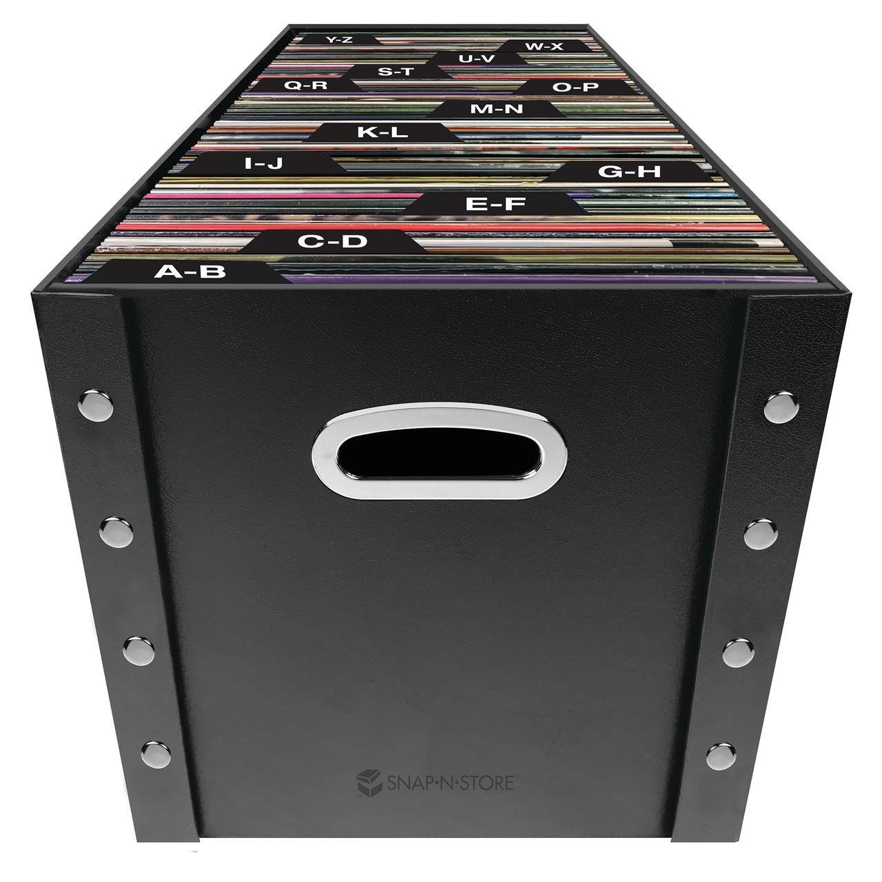 Snap-N-Store Vinyl Records Storage Box with 13 Count Record Guides, Audio Turntable Vinyl Record Storage, New GONZALABES