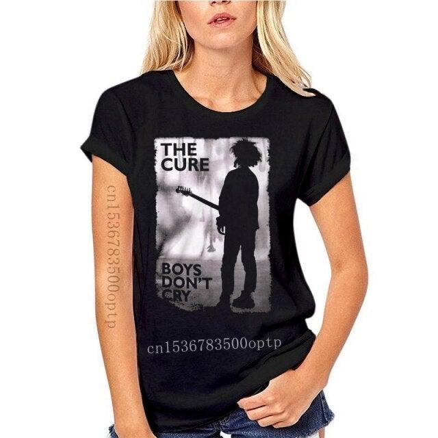 New The Cure Boys Dont Cry Concert The Cure Live Robert Smith Rocker Black T-shirt Cotton Plus Size Clothing Tee Shirt GONZALABES