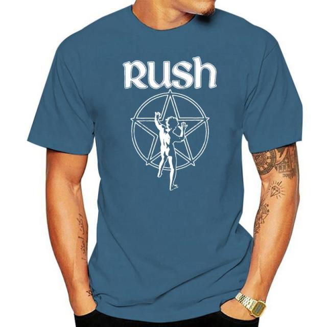 New Rush Band Starman Logo Dark Green Rock 'N Roll Shirt (SML-2XL) badhabitmerch GONZALABES